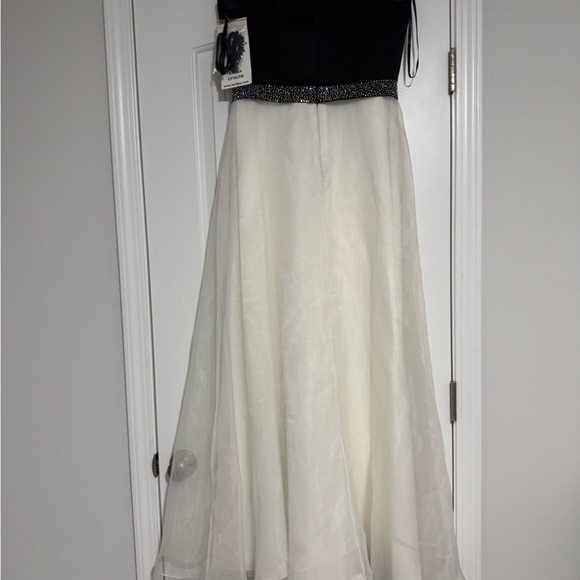 Bari Jay Black and White Strapless Gown - Picture 7 of 11